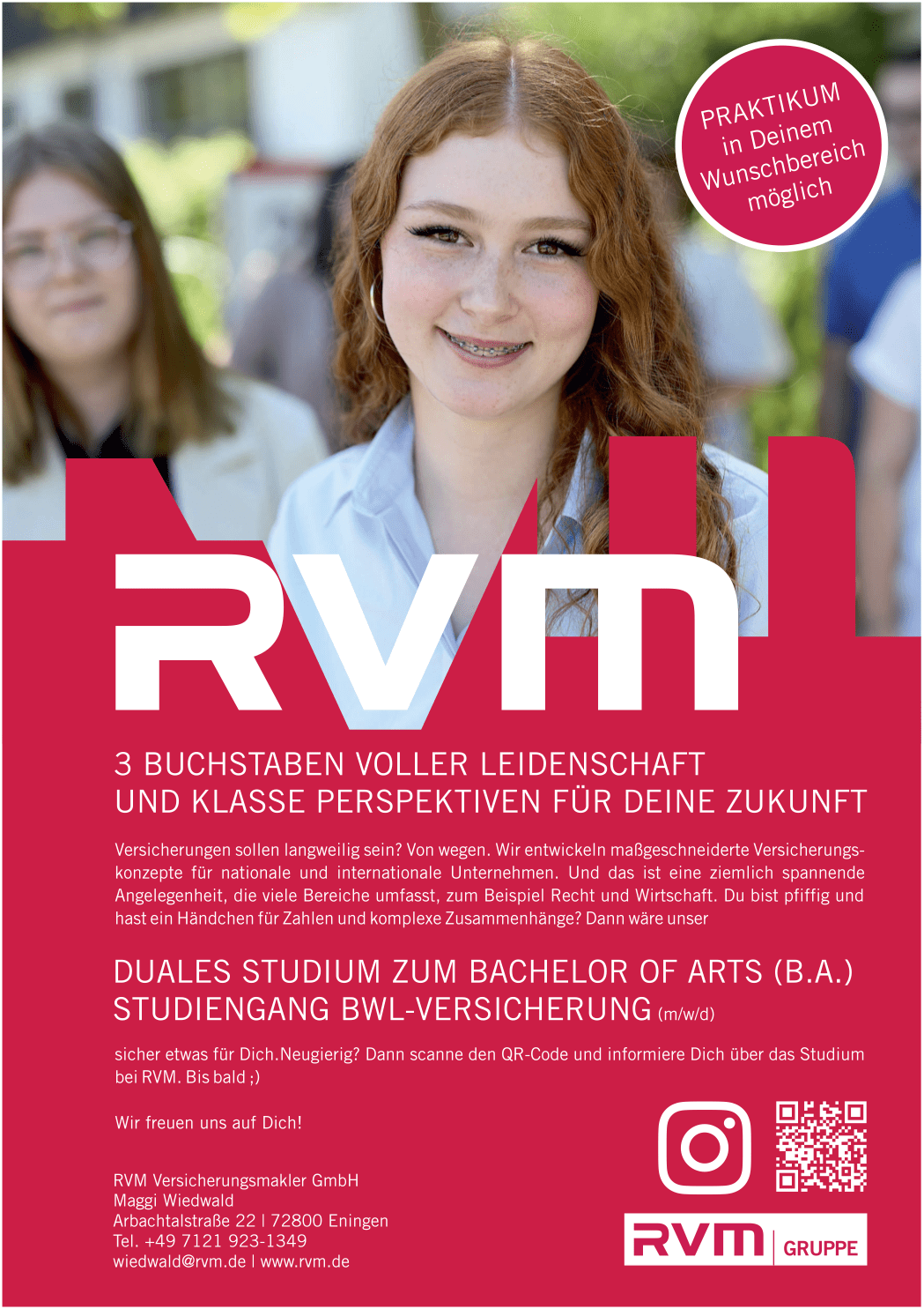 Bachelor of Arts (B.A.) - BWL-Versicherung (m/w/d) | RVM Versicherungsmakler GmbH