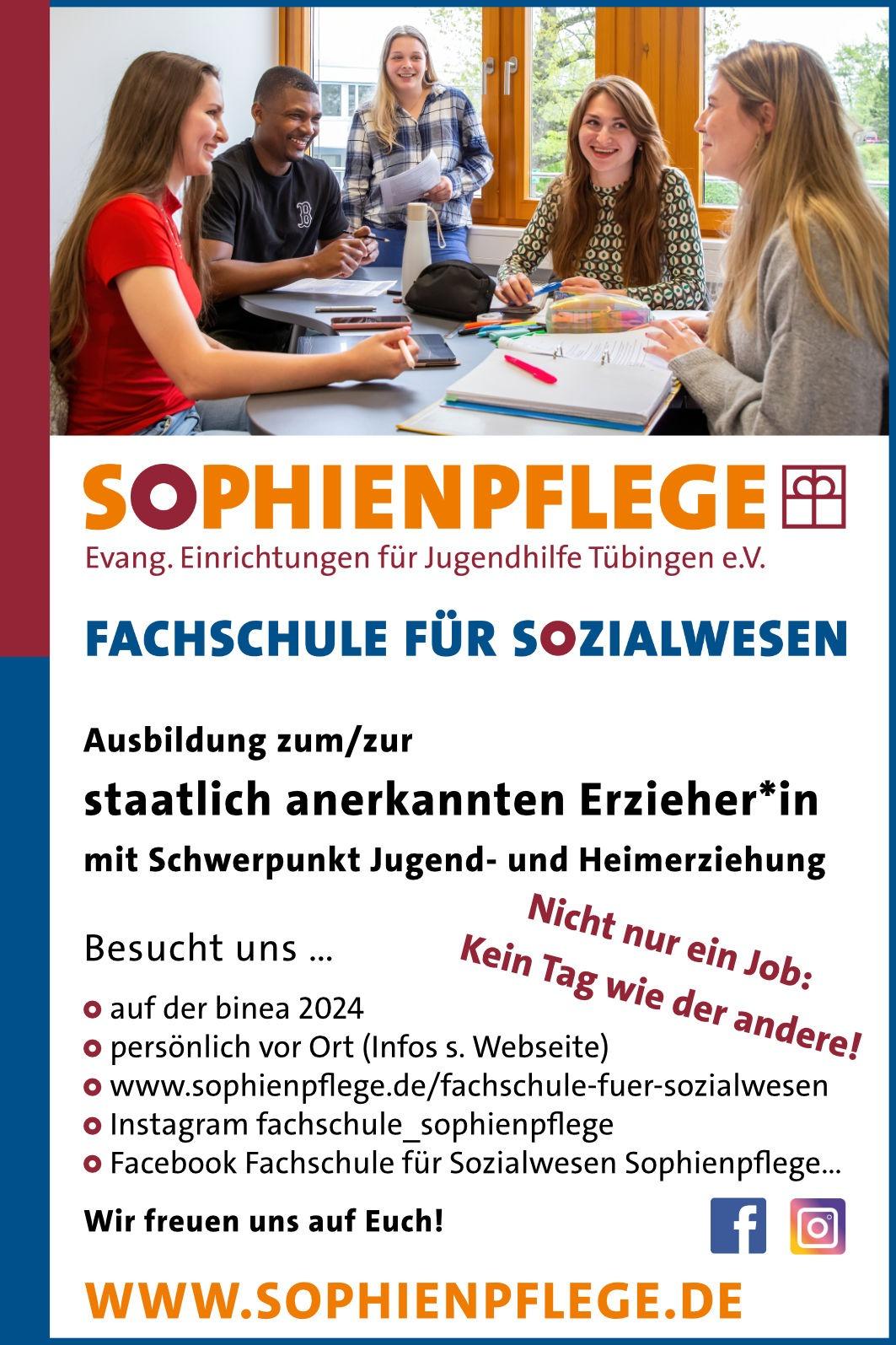 Staatlich anerkannte*r Erzieher*in (Schwerpunkt Jugend- und Heimerziehung) | Sophienpflege, Fachschule für Sozialwesen, Tübingen