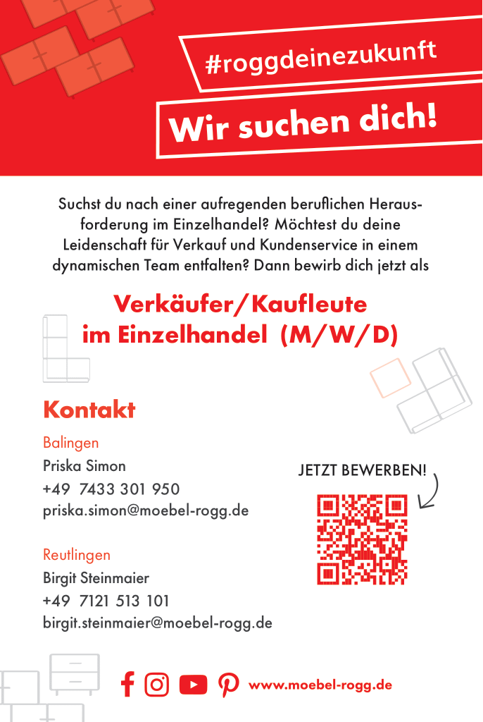 Verkäufer/Kaufmann im Einzelhandel | Möbel Rogg, Reutlingen