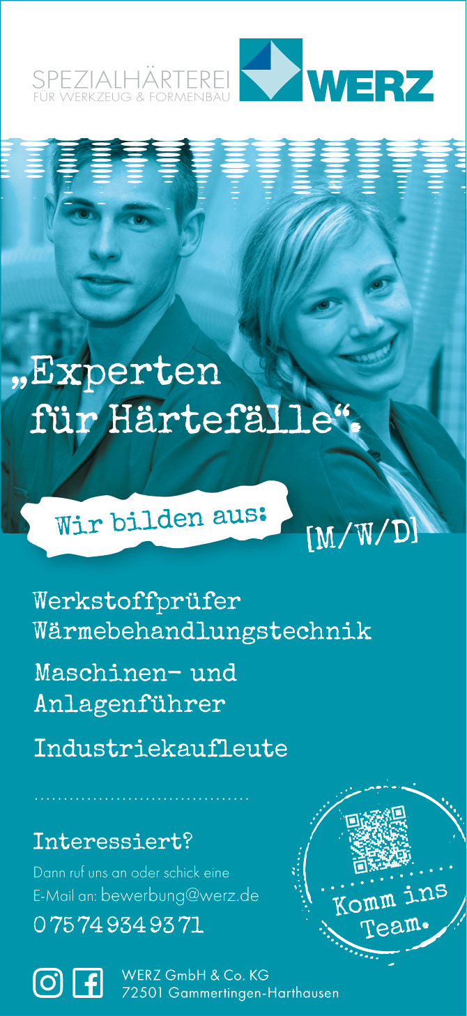 Werkstoffprüfer für Wärmebehandlungstechnik (m/w/d) | Werz Vakuum-Wärmebehandlung GmbH & Co. KG, Gammertingen